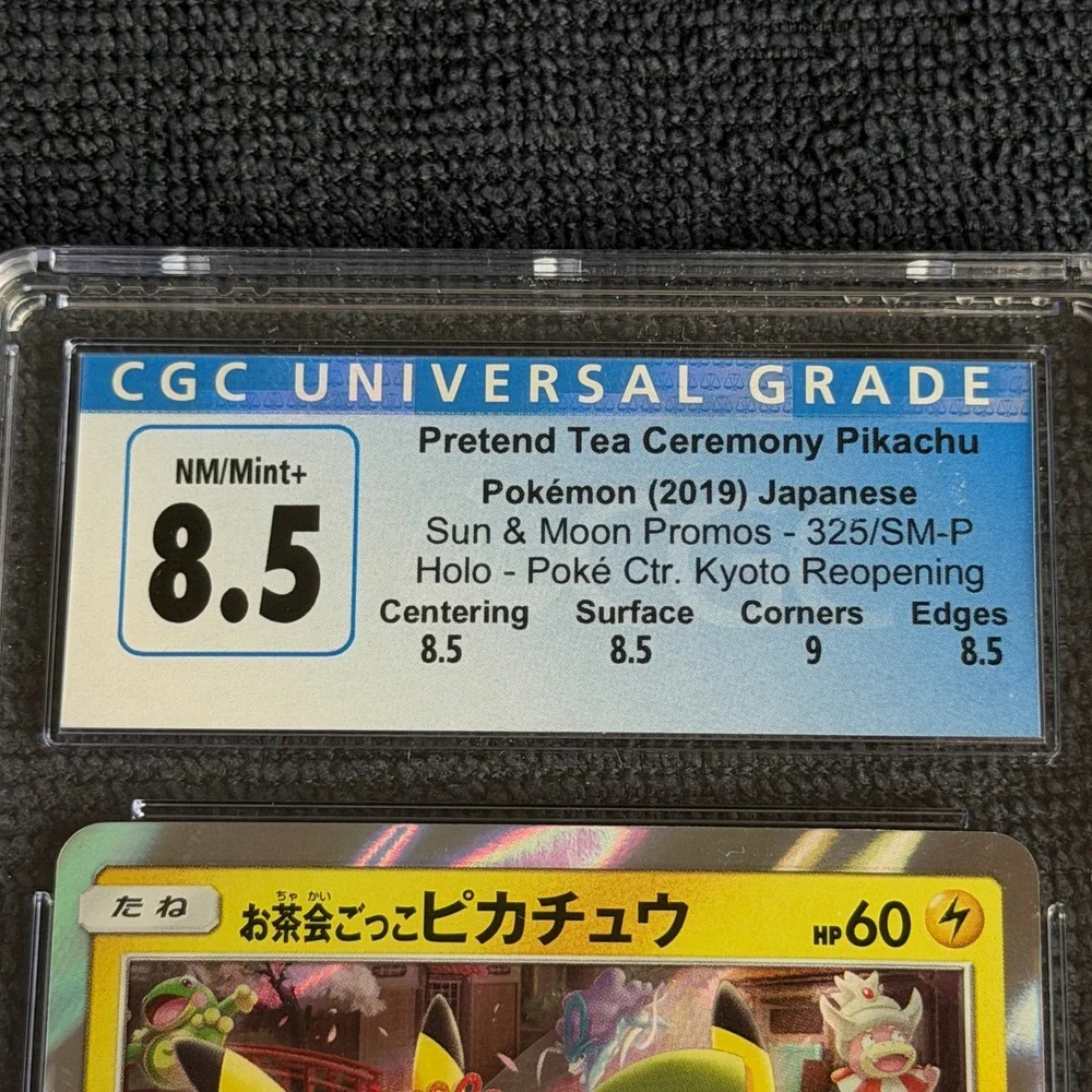Pokemon Pretend Tea Ceremony Pikachu 325/SM-P Japan CGC 8.5 Subgrade Kyoto Promo